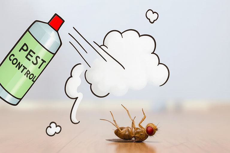 spray can spraying fruit fly
